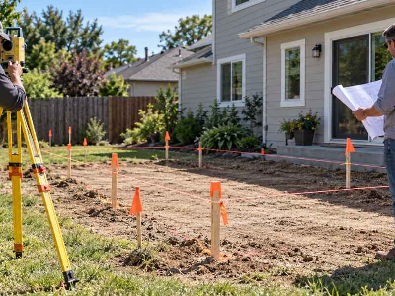 Property survey for a home addition, Kansas City, Missouri